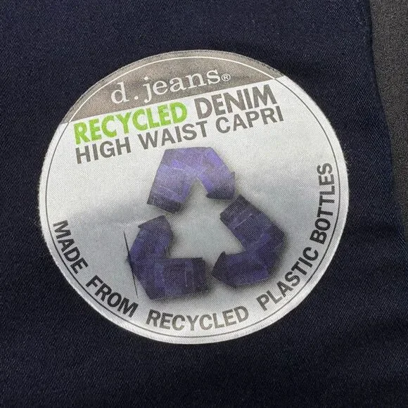 NWT D. Jeans Recycled Denim High Waist Capri Womens 6 Dark Blue - Picture 6 of 9